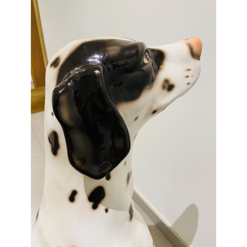 Escultura de cão Dálmata Vintage da Ceramiche Bassano Del Grappa, Itália 1970s