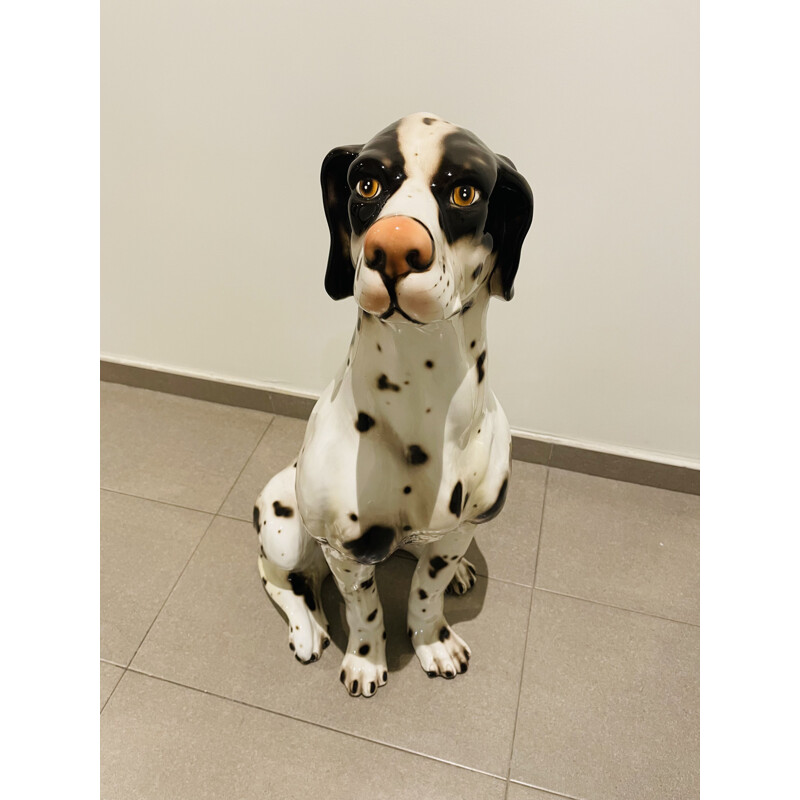 Vintage Dalmatian dog sculpture by Ceramiche Bassano Del Grappa, Italy 1970s