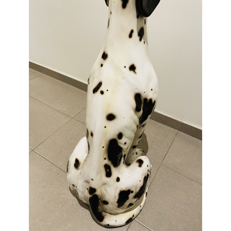 Escultura de cão Dálmata Vintage da Ceramiche Bassano Del Grappa, Itália 1970s