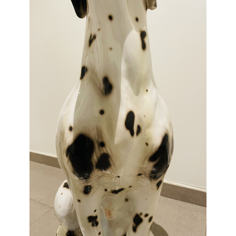 Vintage Dalmatische hond sculptuur door Ceramiche Bassano Del Grappa, Italië 1970
