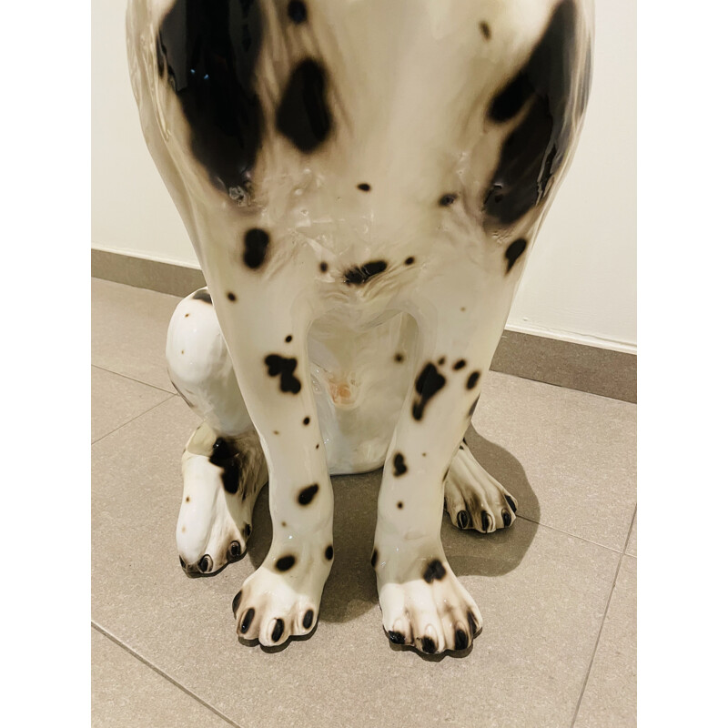 Escultura de cão Dálmata Vintage da Ceramiche Bassano Del Grappa, Itália 1970s