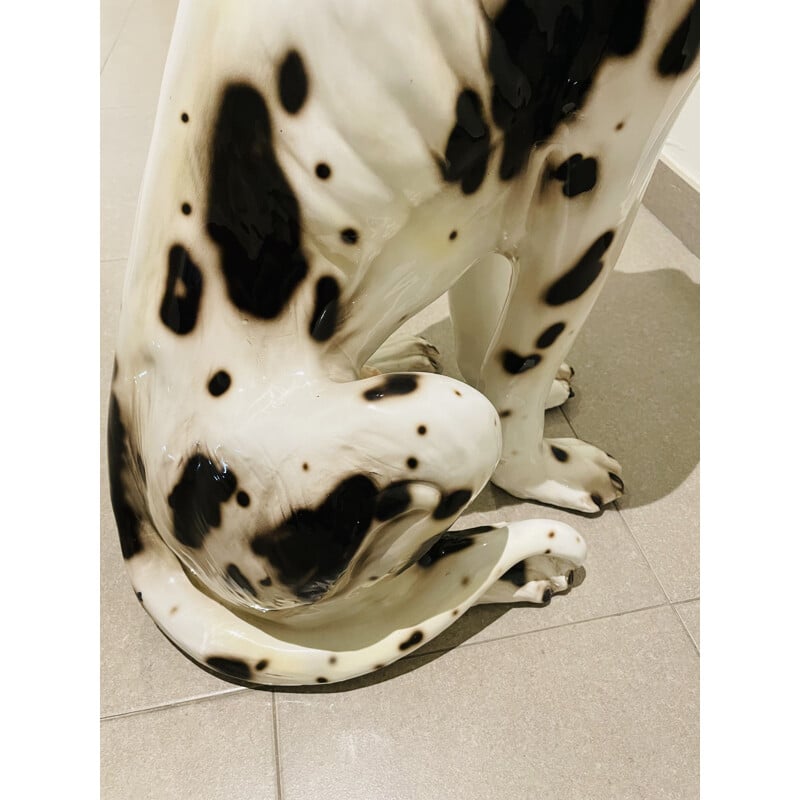 Sculpture vintage en forme de chien dalmatien par Ceramiche Bassano Del Grappa, Italie 1970