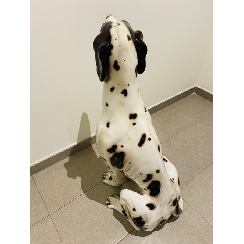 Vintage Dalmatische hond sculptuur door Ceramiche Bassano Del Grappa, Italië 1970