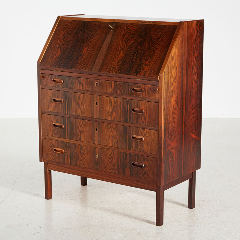 Vintage rosewood secretary with four-drawers