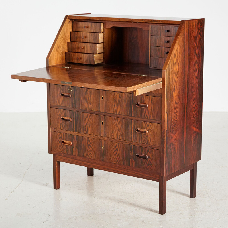 Vintage rosewood secretary with four-drawers