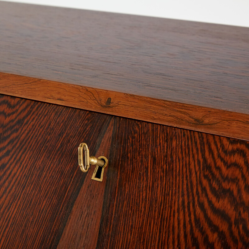 Vintage rosewood secretary with four-drawers