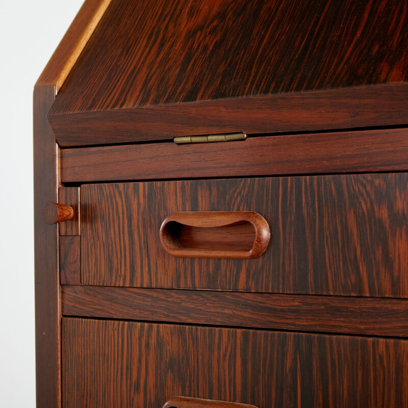 Vintage rosewood secretary with four-drawers