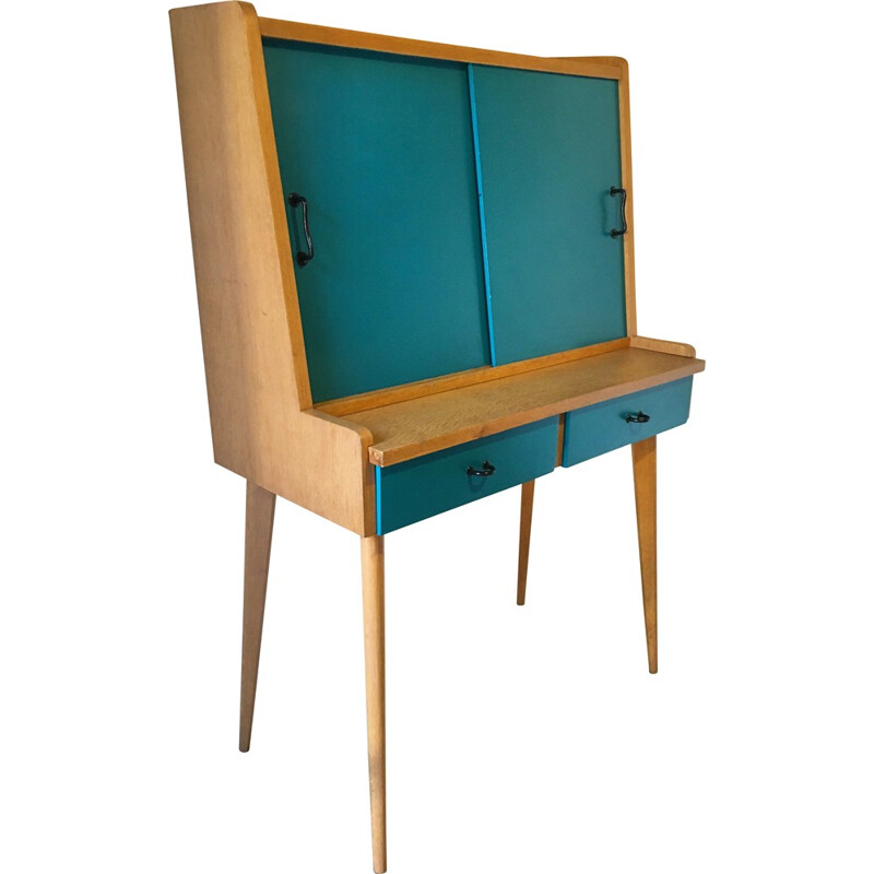 Desk in oak wood with removable tablet - 1950s