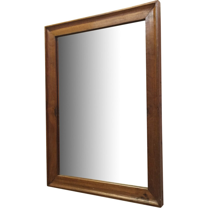 Grand miroir vintage en bois - 1950