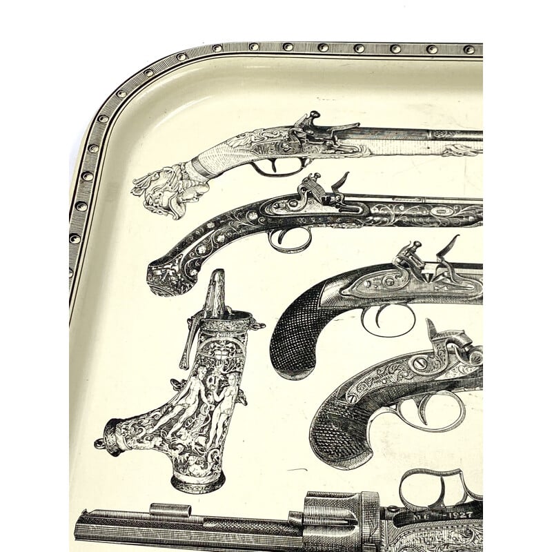 Plateau vintage "Guns" de Piero Fornasetti, Italie 1960 