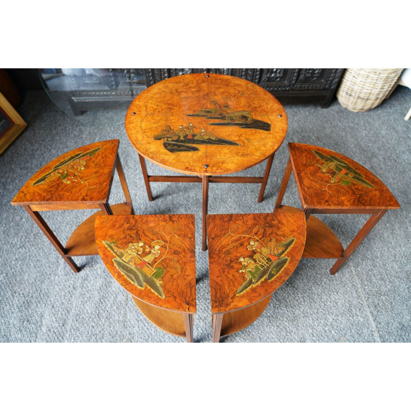 Vintage Shibayama inlaid Japanese nesting tables, 1900