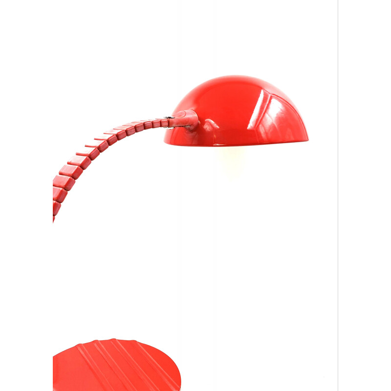 Vintage bright red table lamp by Elio Martinelli for Martinelli Luce, Italy 1972