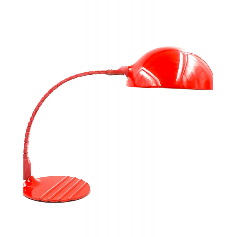 Vintage bright red table lamp by Elio Martinelli for Martinelli Luce, Italy 1972