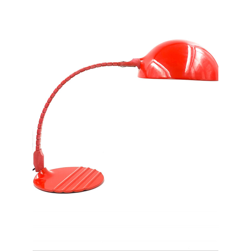 Vintage bright red table lamp by Elio Martinelli for Martinelli Luce, Italy 1972