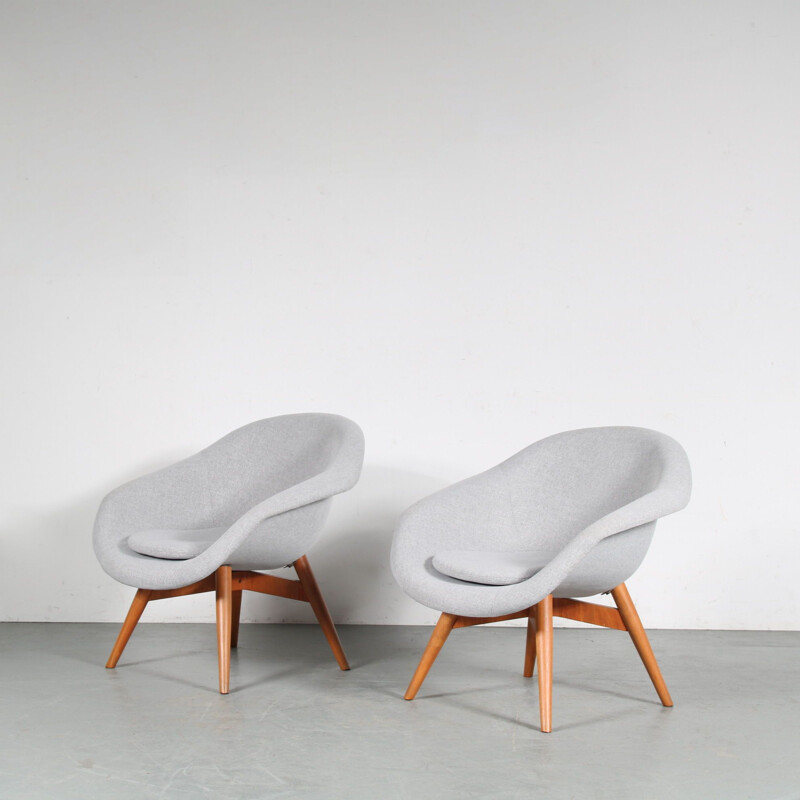 Pair of vintage armchairs by Frantisek Jirak, Czechoslovakia 1950