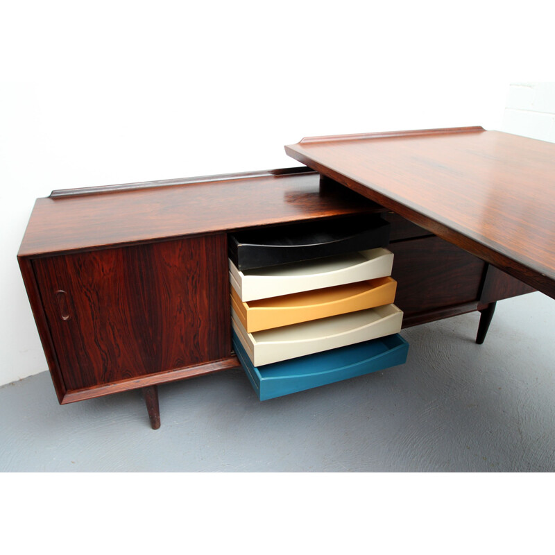 Vintage desk with rosewood cabinet by Arne Vodder for Sibast, Denmark 1960