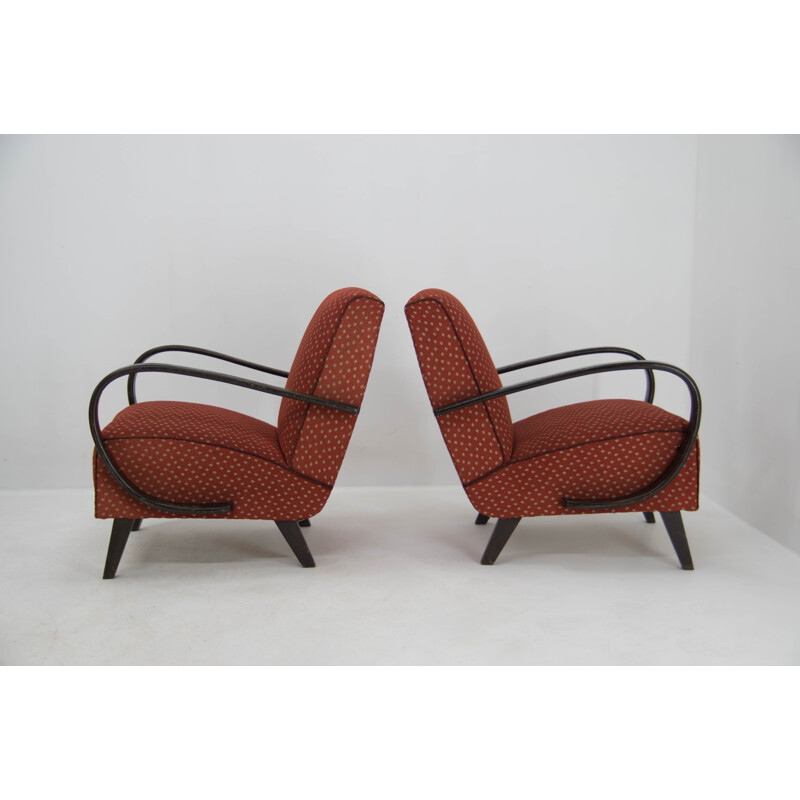 Pair of vintage armchairs by Jindrich Halabala, 1940s