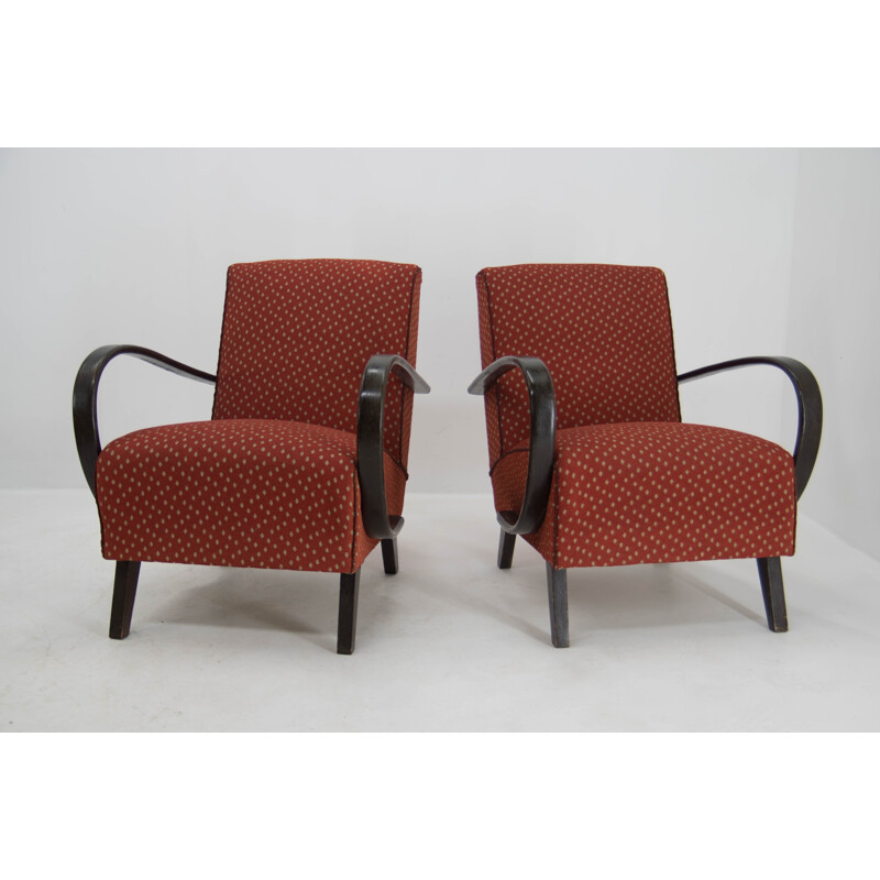 Pair of vintage armchairs by Jindrich Halabala, 1940s