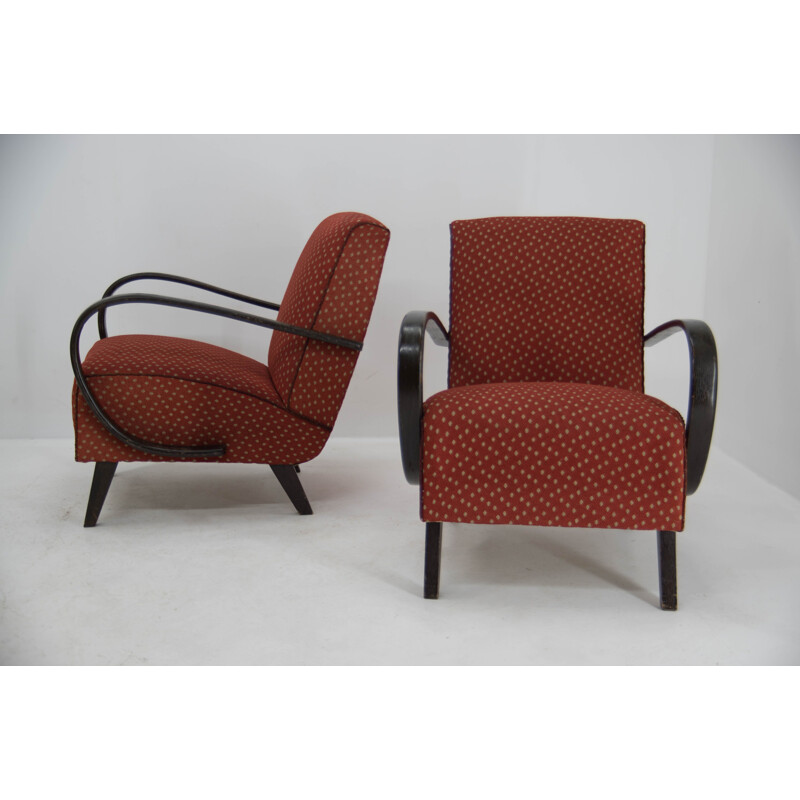 Pair of vintage armchairs by Jindrich Halabala, 1940s