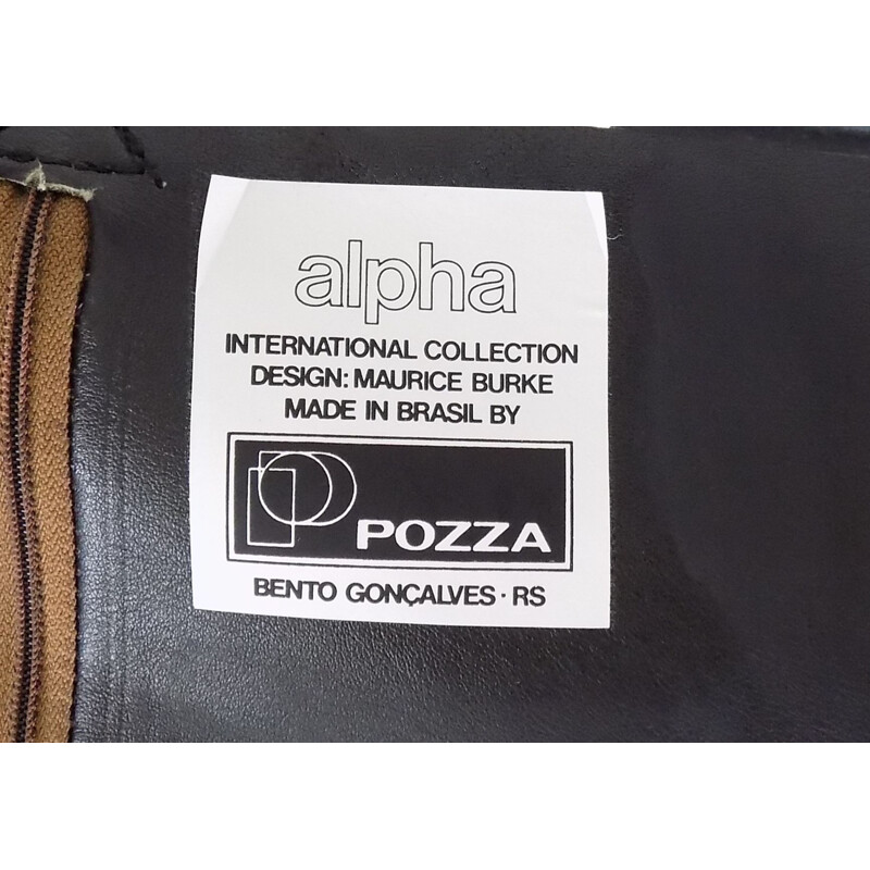 Paire de fauteuils vintage Alpha Sling en cuir de Maurice Burke pour Pozza Brasil