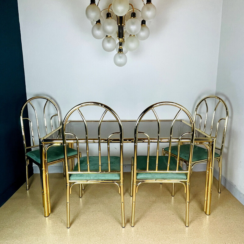 Vintage brass dining set, France 1970