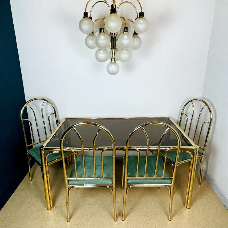 Vintage brass dining set, France 1970