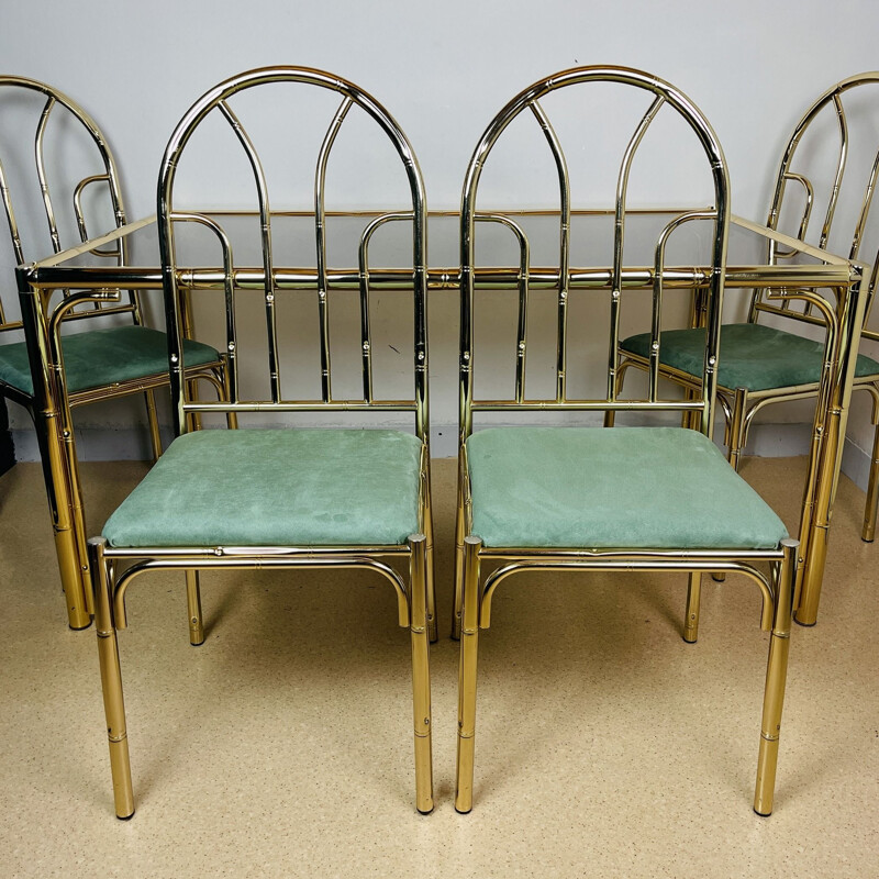 Vintage brass dining set, France 1970