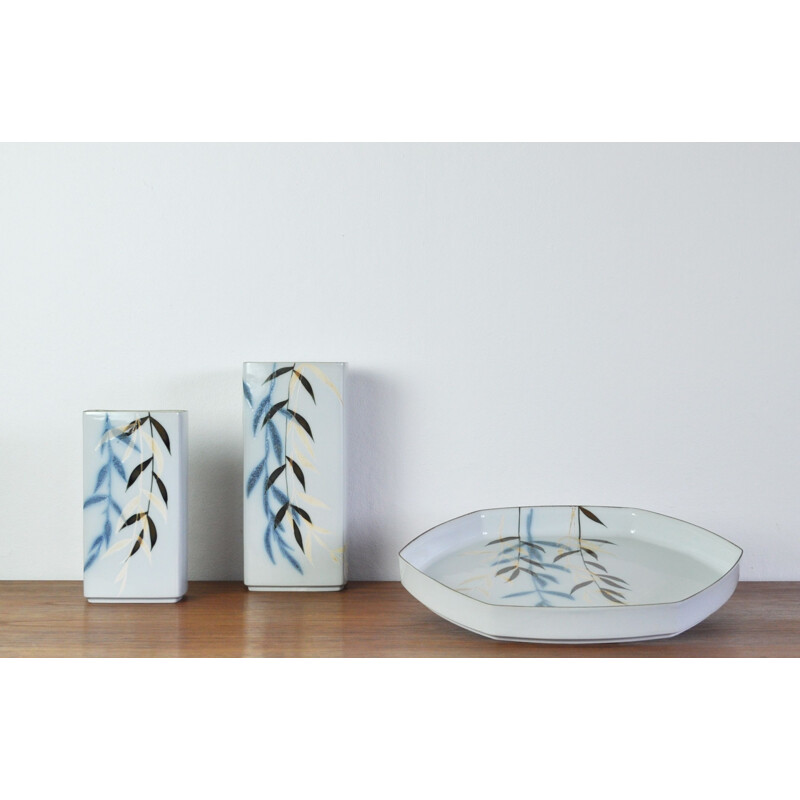 Set of vintage vases and dishes by Ivan Weiss for Royal Copenhagen, Denmark 1970