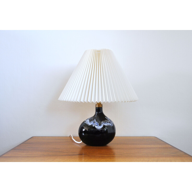 Vintage dark emerald art glass lamp by Michael Bang for Holmegaard, 1970