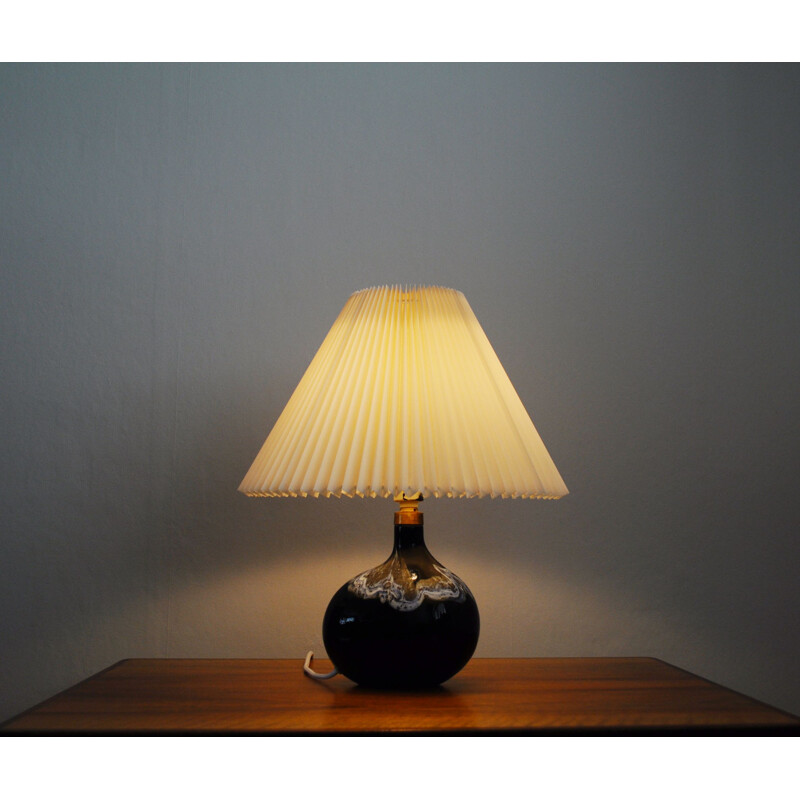 Vintage dark emerald art glass lamp by Michael Bang for Holmegaard, 1970