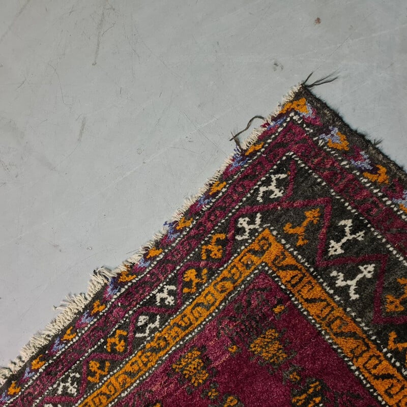 Vintage hand knotted wool Beluch rug