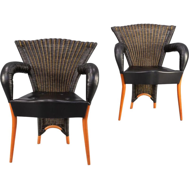 Pair of vintage "Karl Lagerfeld" armchairs by Borek Sipek, 1990s