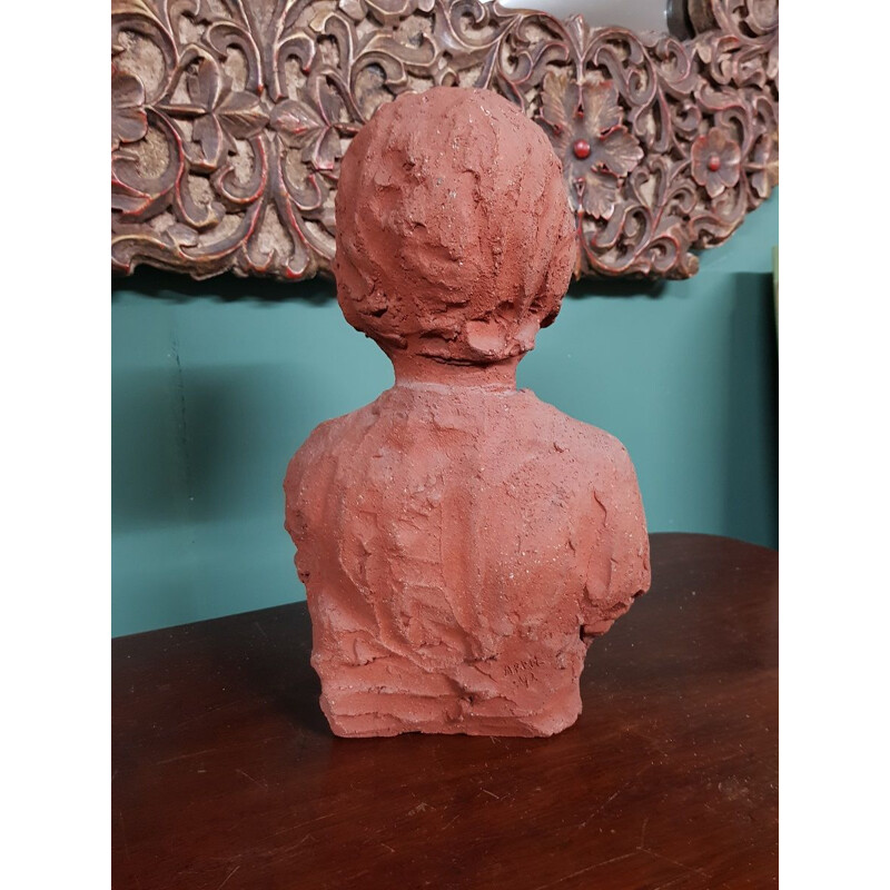 Vintage terracotta bust, 1942