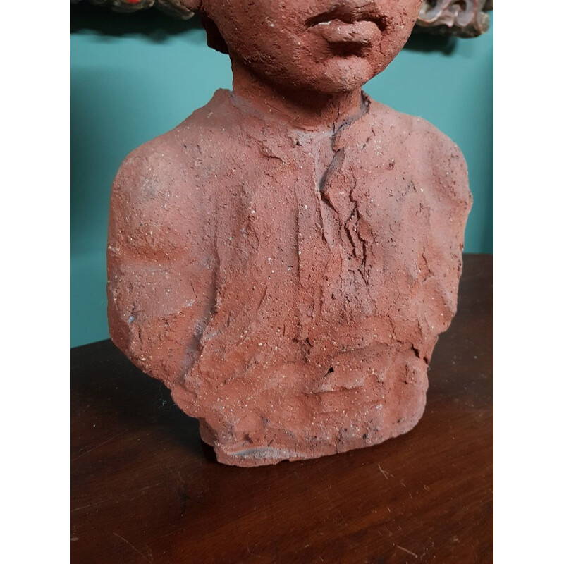 Vintage terracotta bust, 1942