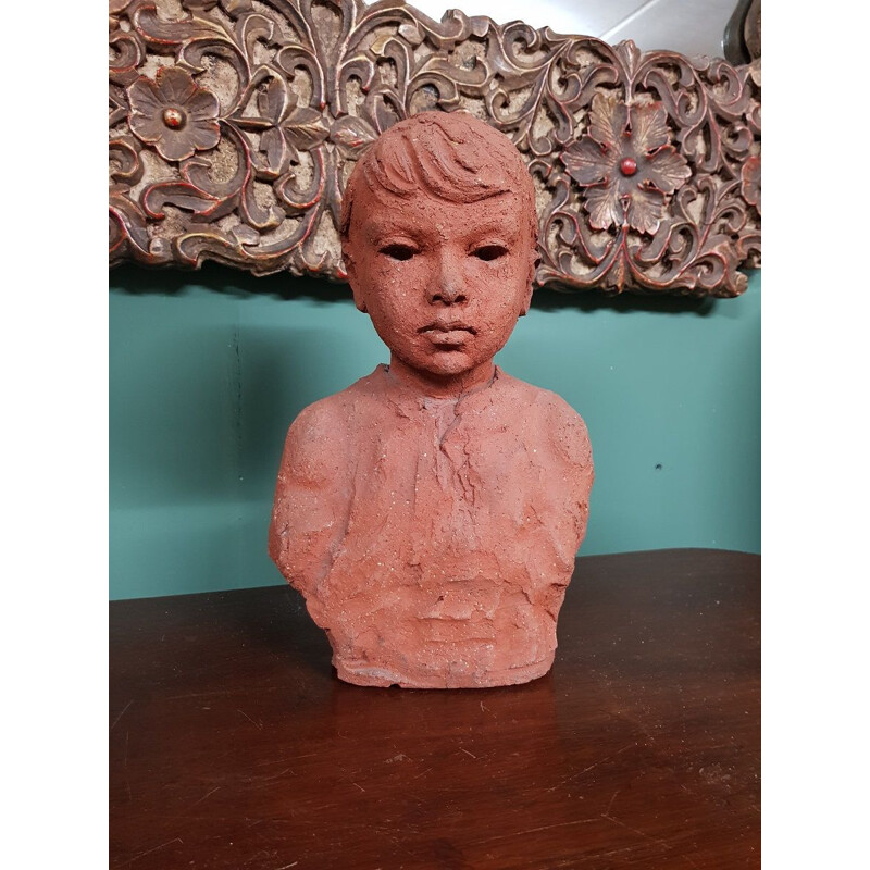 Vintage terracotta buste, 1942