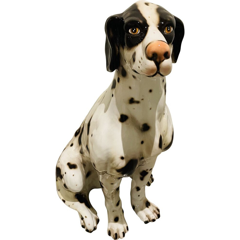 Vintage Dalmatische hond sculptuur door Ceramiche Bassano Del Grappa, Italië 1970