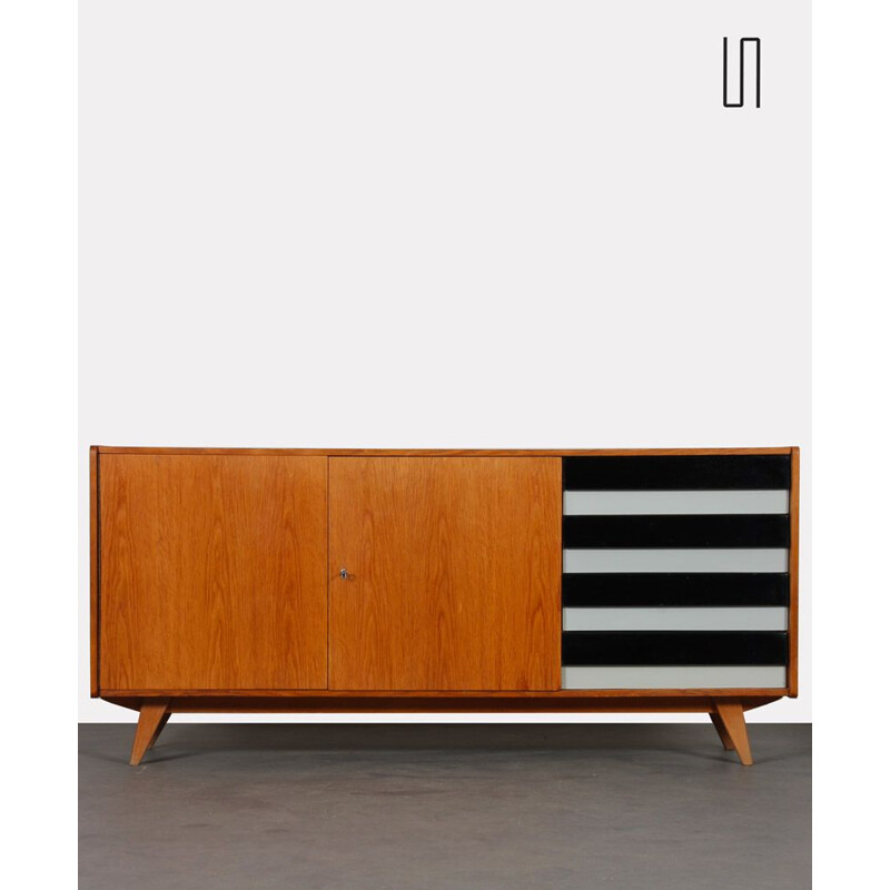 Vintage oakwood sideboard model U-460 by Jiri Jiroutek for Interier Praha, 1960