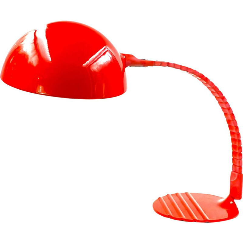 Vintage bright red table lamp by Elio Martinelli for Martinelli Luce, Italy 1972