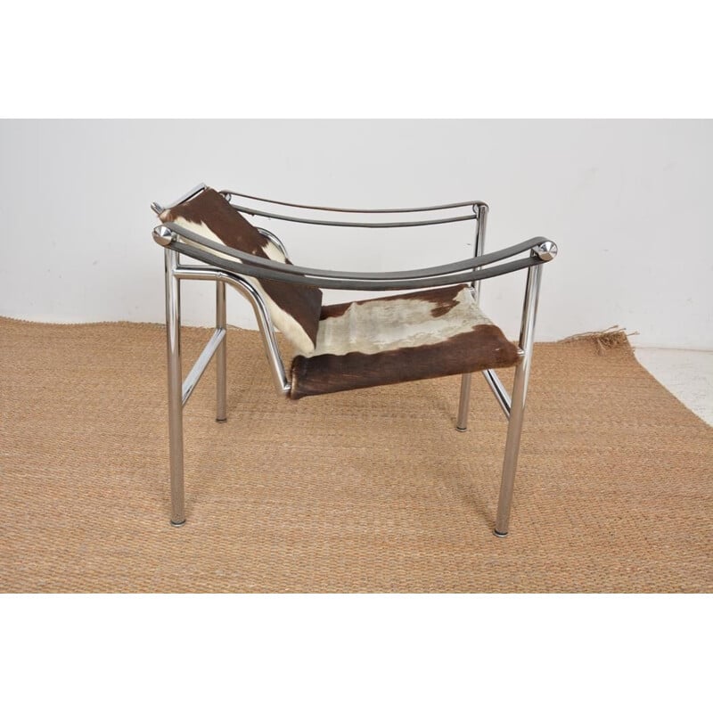 Poltrona Vintage Lc1 em metal e couro por Le Corbusier para Cassina, 1970