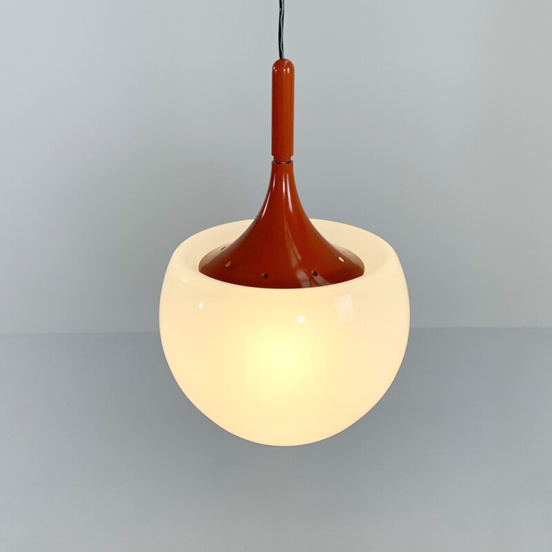 Vintage pendant lamp in metal & glass by Elio Martinelli for Matinelli Luce, 1960s