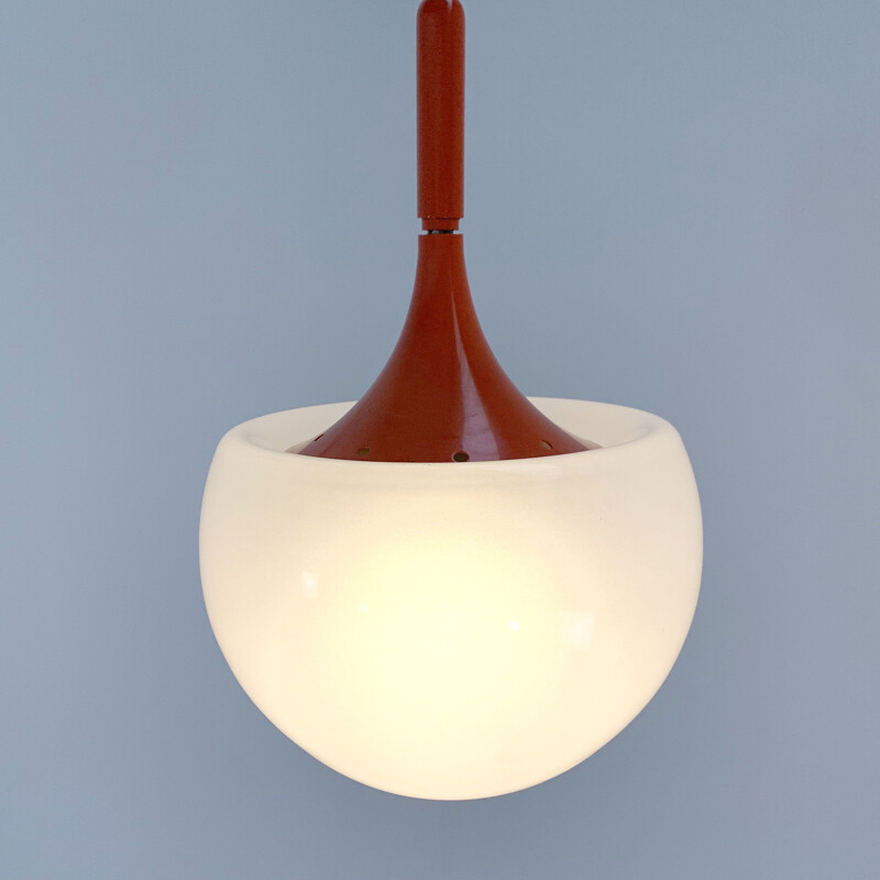 Vintage pendant lamp in metal & glass by Elio Martinelli for Matinelli Luce, 1960s