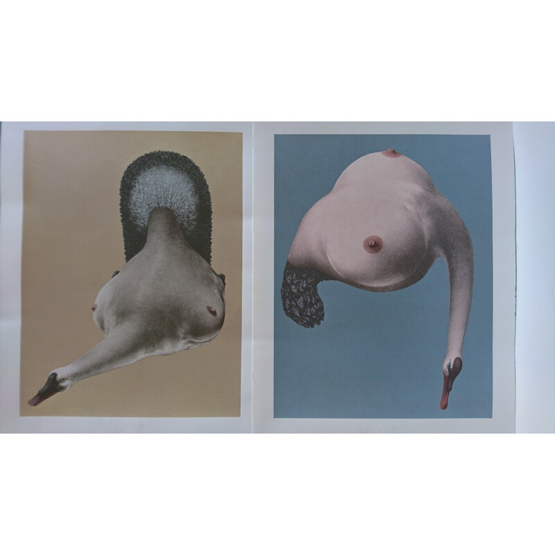 Pair of silkscreen prints, Jules VAN DER VIJVER - 1980s