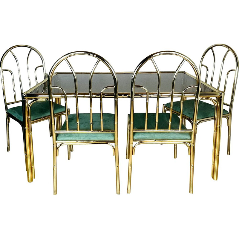 Vintage brass dining set, France 1970