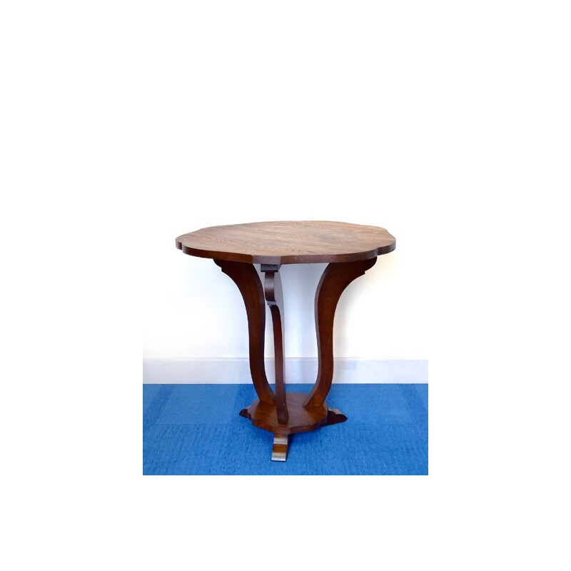 Gueridon table d'appoint en bois de chêne - 1940