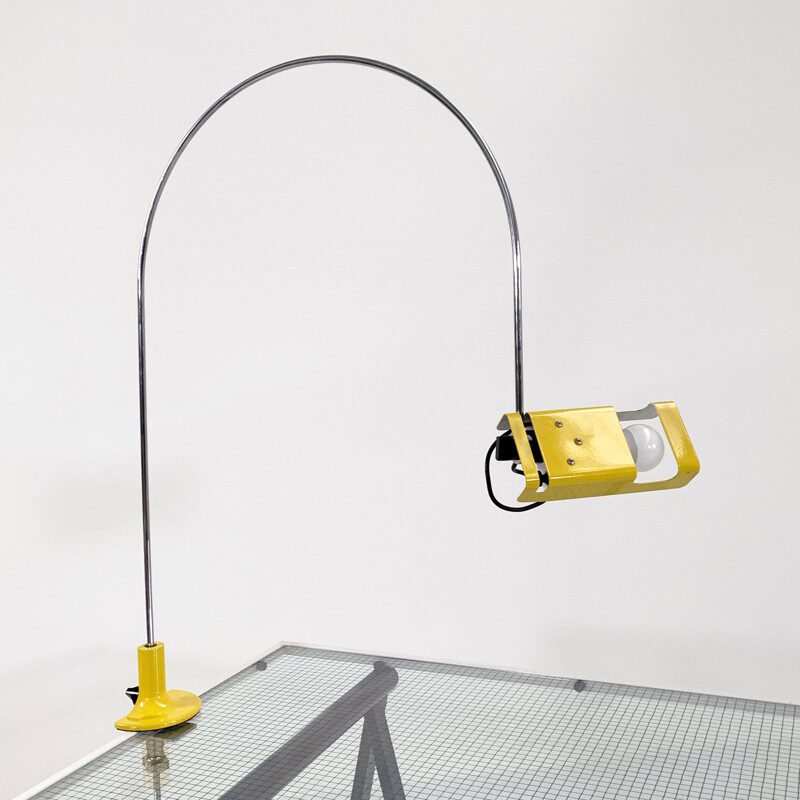Vintage yellow Spider desk lamp by Joe Colombo for Oluce, 1960s
