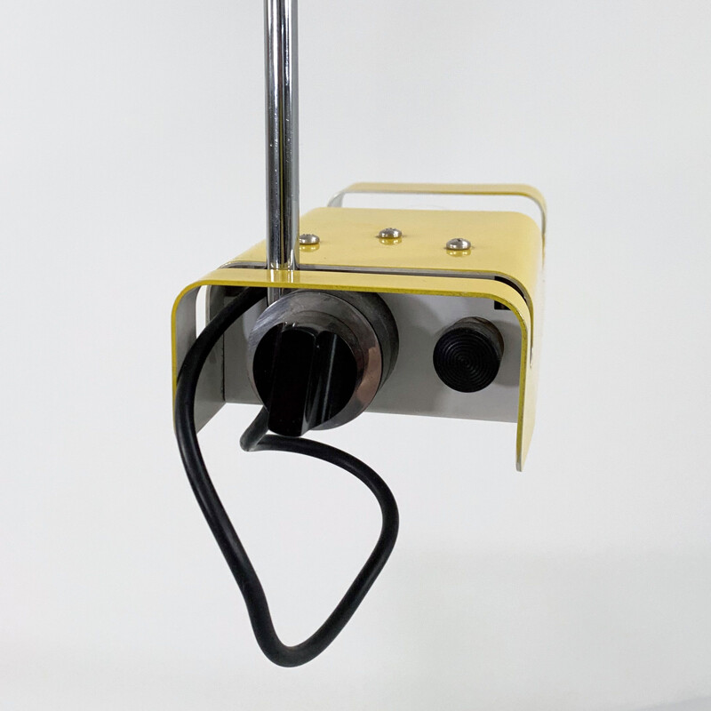 Vintage yellow Spider desk lamp by Joe Colombo for Oluce, 1960s