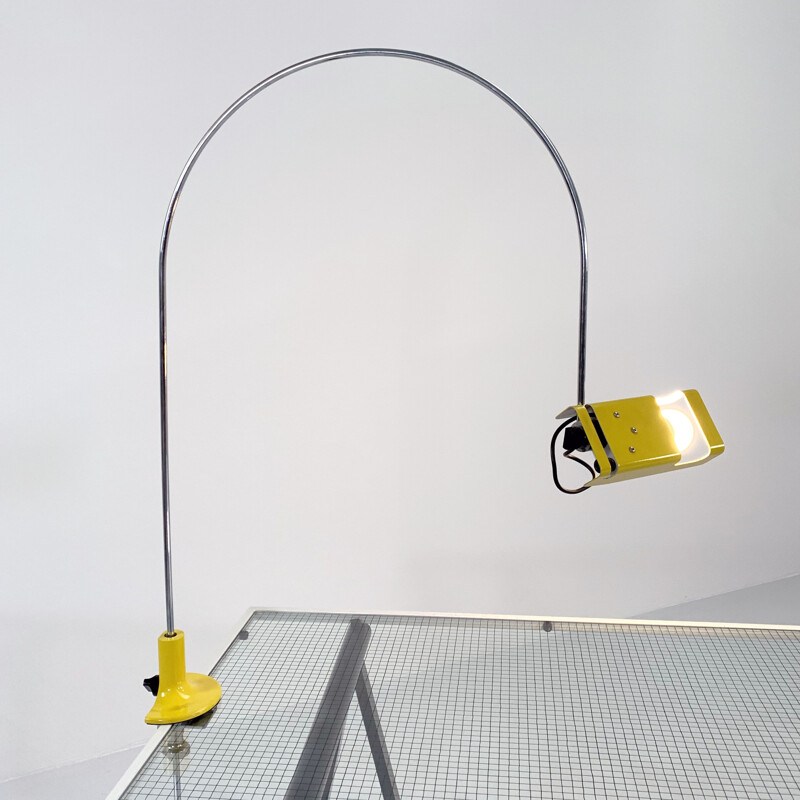 Lampe de bureau vintage jaune Spider de Joe Colombo pour Oluce, 1960