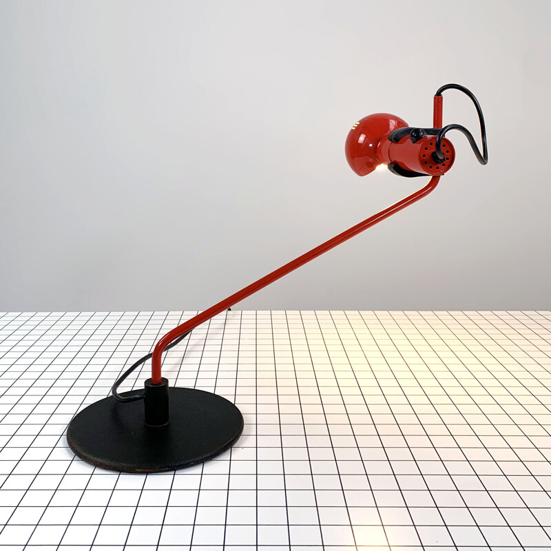 Vintage red desk lamp by Raul Barbieri & Giorgio Marianelli for Tronconi, 1980s