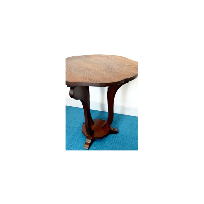 Gueridon table d'appoint en bois de chêne - 1940