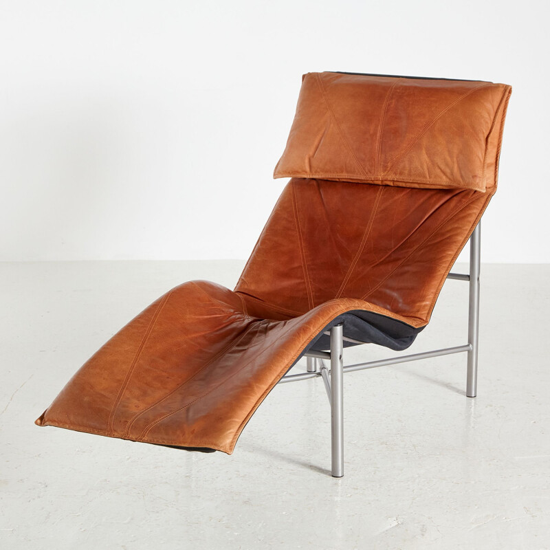 Vintage Skye leather lounge chair by Tord Björklund for Ikea, 1980s